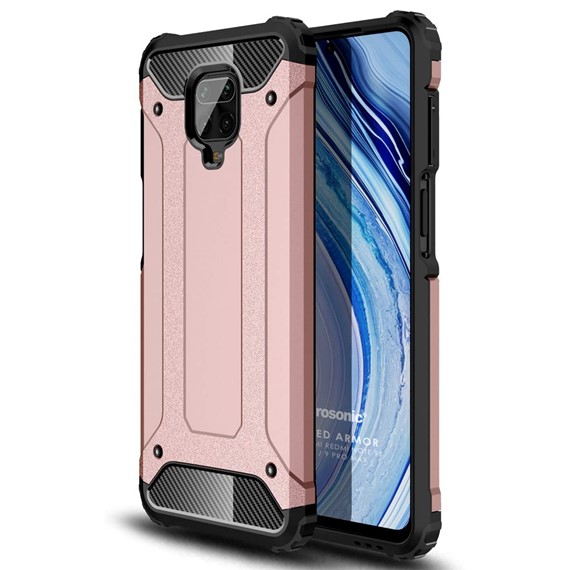 Microsonic Xiaomi Redmi Note 9 Pro Kılıf Rugged Armor Rose Gold 1