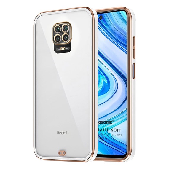 Microsonic Xiaomi Redmi Note 9 Pro Kılıf Laser Plated Soft Beyaz 1