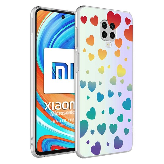 Microsonic Xiaomi Redmi Note 9S Braille Feel Desenli Kılıf Heart 1