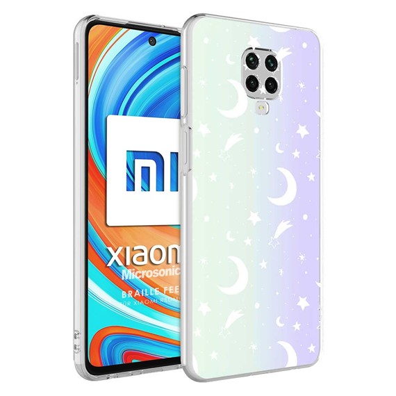 Microsonic Xiaomi Redmi Note 9 Pro Max Braille Feel Desenli Kılıf Moon 1