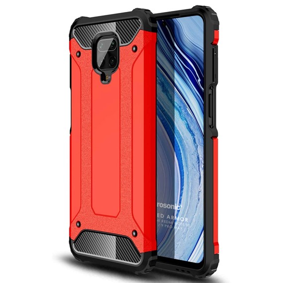 Microsonic Xiaomi Redmi Note 9S Kılıf Rugged Armor Kırmızı 1