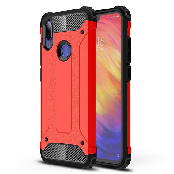 Microsonic Xiaomi Redmi Note 7 Pro Kılıf Rugged Armor Kırmızı 1