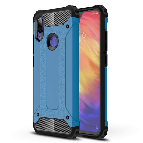 Microsonic Xiaomi Redmi Note 7 Pro Kılıf Rugged Armor Mavi 1