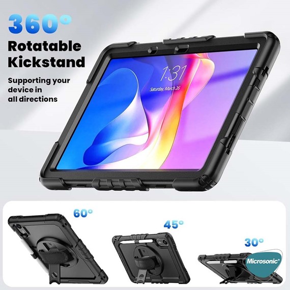 Microsonic Xiaomi Redmi Pad 2 Kılıf Heavy Defender Siyah 3