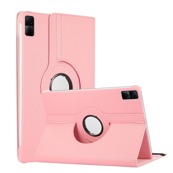 Microsonic Xiaomi Redmi Pad Kılıf 360 Dönerli Stand Deri Açık Pembe 1