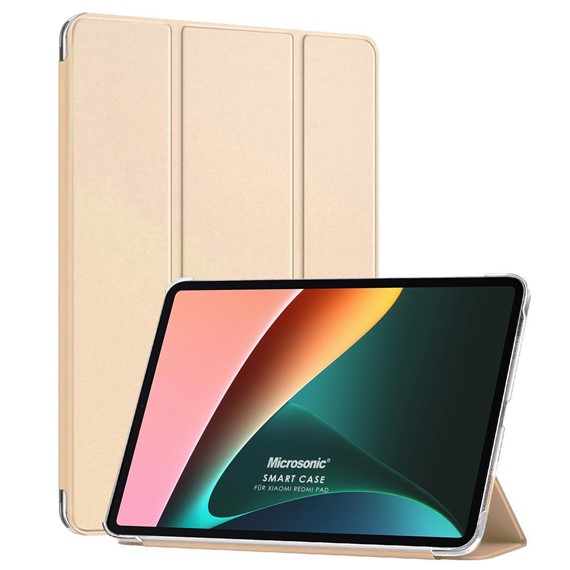 Microsonic Xiaomi Redmi Pad Kılıf Slim Translucent Back Smart Cover Gold 1