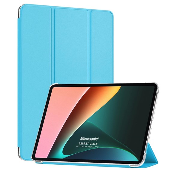 Microsonic Xiaomi Redmi Pad SE Kılıf Slim Translucent Back Smart Cover Mavi 1