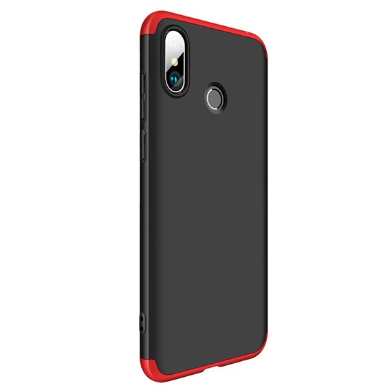 Microsonic Xiaomi Redmi S2 Kılıf Double Dip 360 Protective Siyah Kırmızı 2