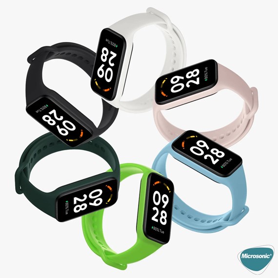 Microsonic Xiaomi Redmi Smart Band 2 Kordon Silicone Sport Band Kırmızı 5