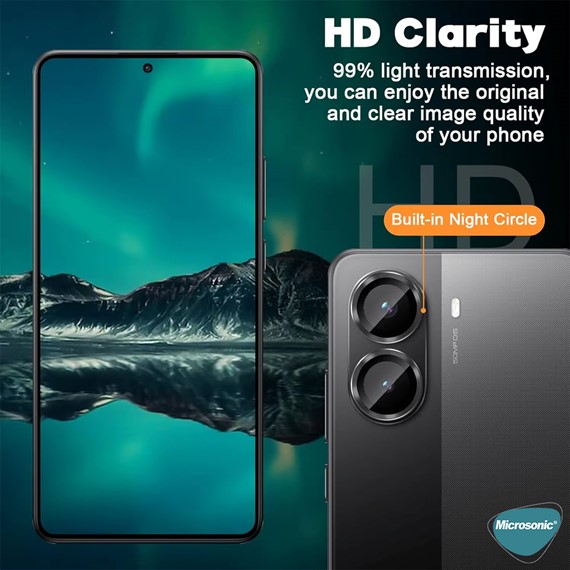 Microsonic Xiaomi Poco X7 Pro Tekli Kamera Lens Koruma Camı Siyah 4