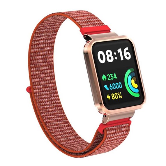 Microsonic Xiaomi Redmi Watch 2 Lite Hasırlı Kordon Woven Sport Loop Kırmızı 1