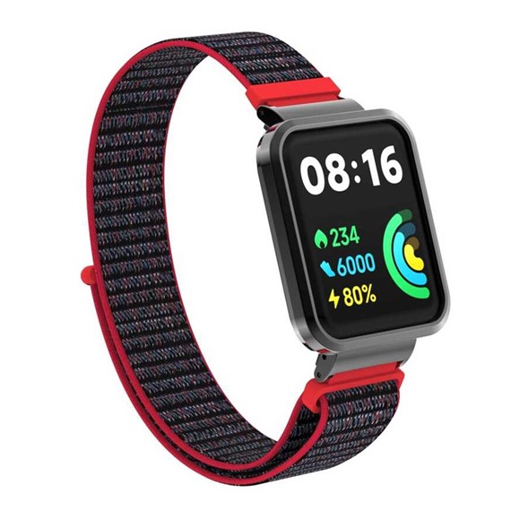 Microsonic Xiaomi Redmi Watch 2 Lite Hasırlı Kordon Woven Sport Loop Koyu Pembe 1