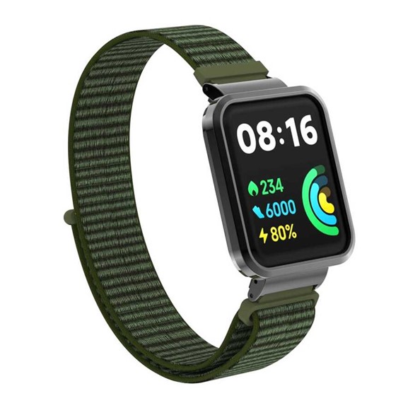 Microsonic Xiaomi Redmi Watch 2 Lite Hasırlı Kordon Woven Sport Loop Koyu Yeşil 1
