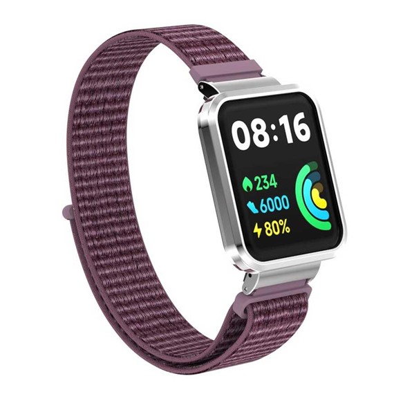 Microsonic Xiaomi Redmi Watch 2 Lite Hasırlı Kordon Woven Sport Loop Mor 1