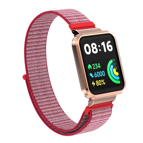 Microsonic Xiaomi Redmi Watch 2 Lite Hasırlı Kordon Woven Sport Loop Pembe 1