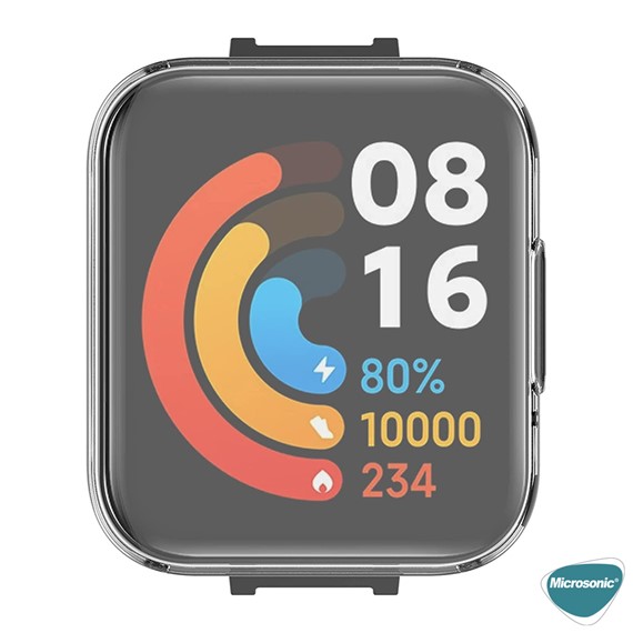 Microsonic Xiaomi Redmi Watch 2 Lite Kılıf 360 Full Round Soft Silicone Şeffaf 4