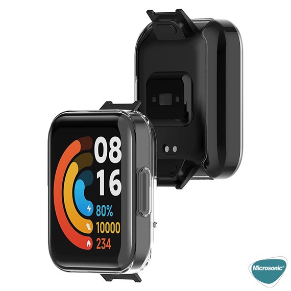 Microsonic Xiaomi Redmi Watch 2 Lite Kılıf 360 Full Round Soft Silicone Şeffaf 5