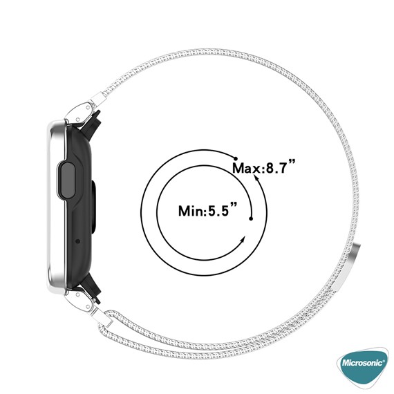 Microsonic Samsung Galaxy Fit 3 Milanese Loop Kordon Gümüş 6