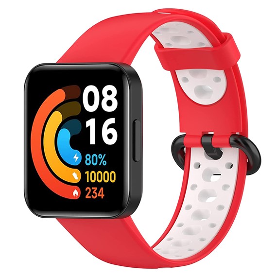 Microsonic Xiaomi Redmi Watch 2 Lite Rainbow Band Kordon Kırmızı Beyaz 2