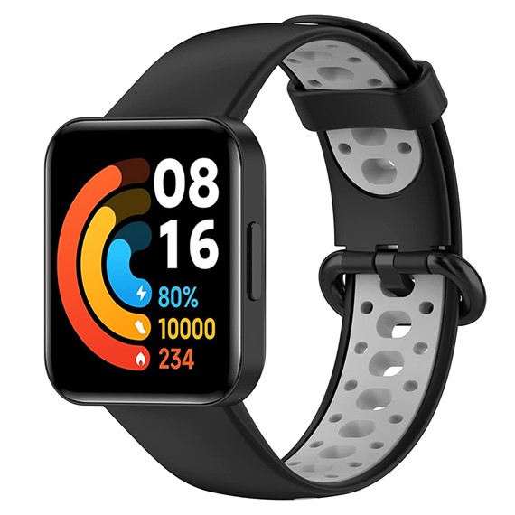 Microsonic Xiaomi Redmi Watch 2 Lite Rainbow Band Kordon Siyah Gri 2