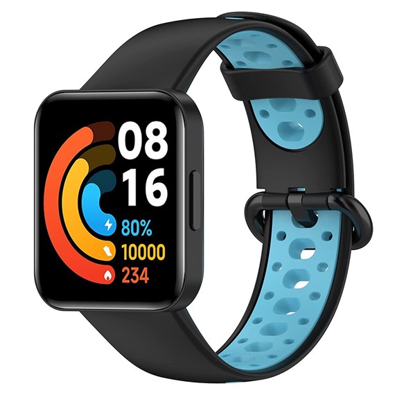 Microsonic Xiaomi Redmi Watch 2 Lite Rainbow Band Kordon Siyah Mavi 2