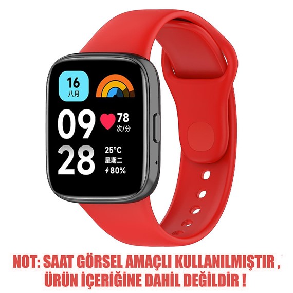 Microsonic Xiaomi Redmi Watch 3 Active Kordon Silicone Sport Band Kırmızı 2