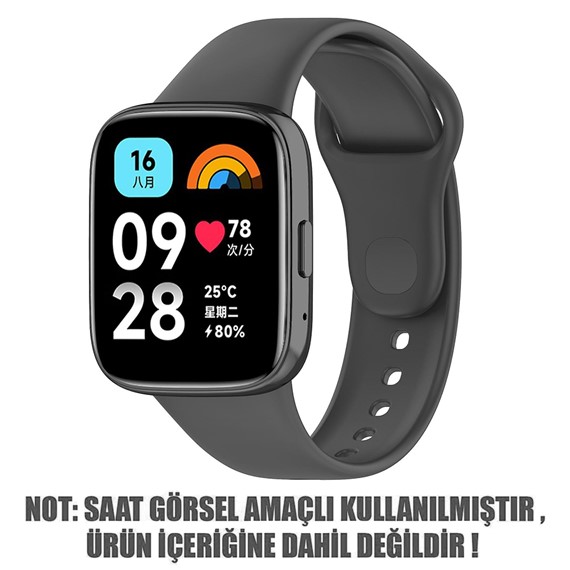 Microsonic Xiaomi Redmi Watch 3 Lite Kordon Silicone Sport Band Koyu Gri 2