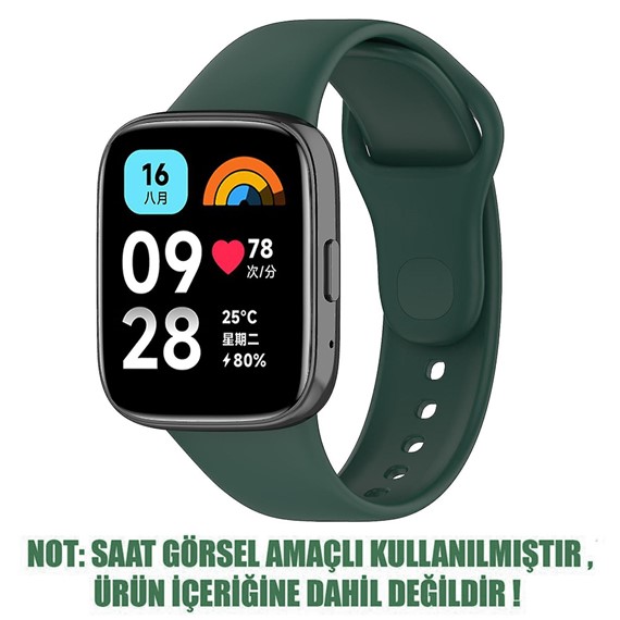 Microsonic Xiaomi Redmi Watch 3 Lite Kordon Silicone Sport Band Koyu Yeşil 2