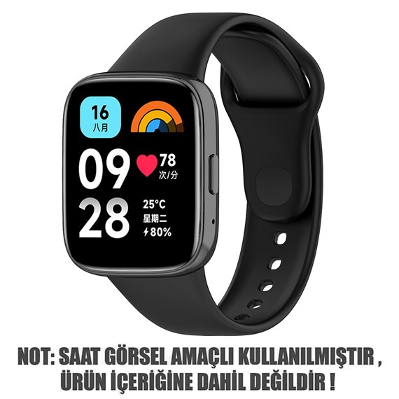 Microsonic Xiaomi Redmi Watch 3 Active Kordon Silicone Sport Band Siyah 2