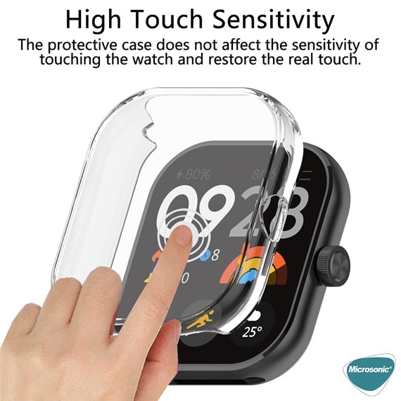 Microsonic Xiaomi Redmi Watch 5 Kılıf 360 Full Round Soft Silicone Şeffaf 3