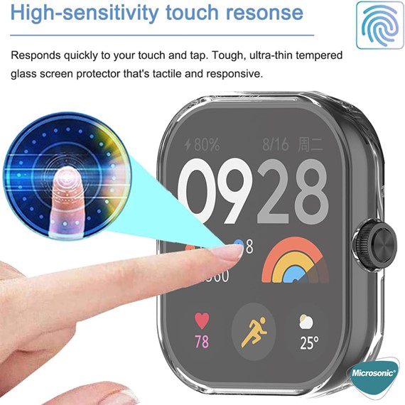 Microsonic Xiaomi Redmi Watch 5 Kılıf 360 Full Round Soft Silicone Şeffaf 5
