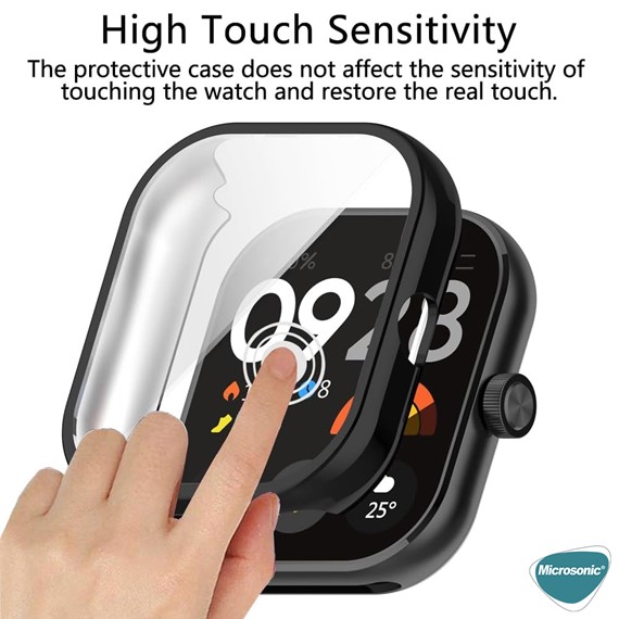 Microsonic Xiaomi Redmi Watch 5 Kılıf 360 Full Round Soft Silicone Siyah 3