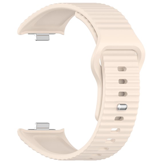 Microsonic Xiaomi Redmi Watch 4 Kordon Wave Design Silicone Band Bej 1