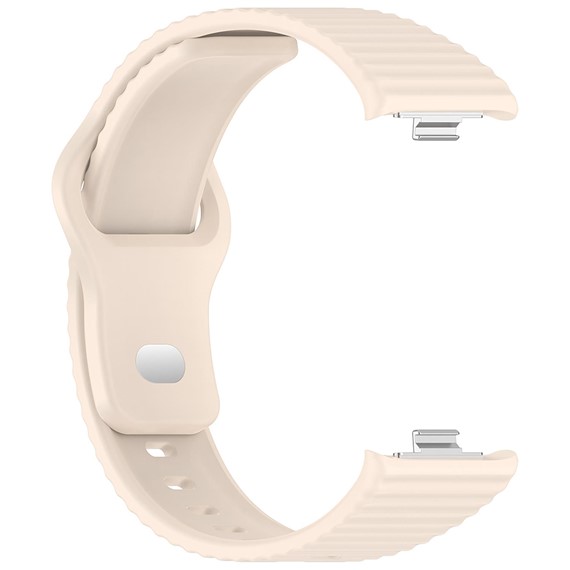 Microsonic Xiaomi Redmi Watch 4 Kordon Wave Design Silicone Band Bej 2