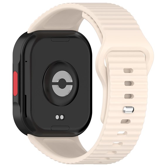Microsonic Xiaomi Redmi Watch 4 Kordon Wave Design Silicone Band Bej 3