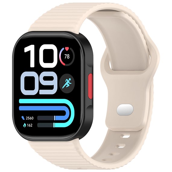 Microsonic Xiaomi Redmi Watch 4 Kordon Wave Design Silicone Band Bej 4