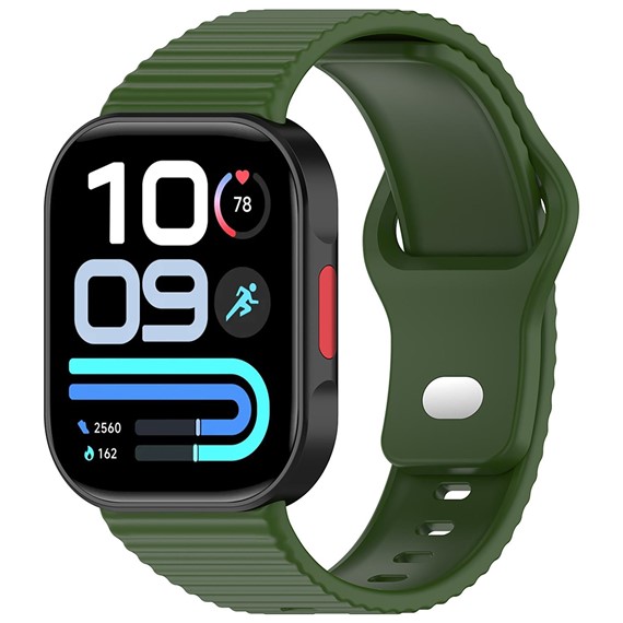 Microsonic Xiaomi Redmi Watch 4 Kordon Wave Design Silicone Band Koyu Yeşil 4