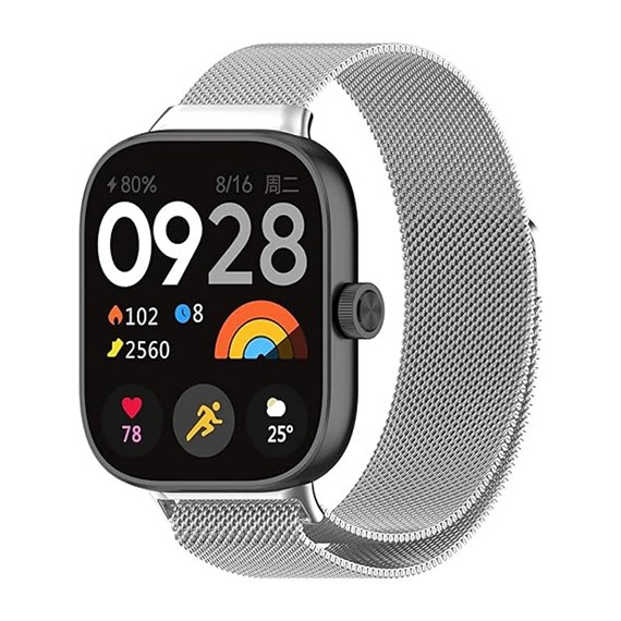 Microsonic Xiaomi Redmi Watch 4 Milanese Loop Kordon Gümüş 2