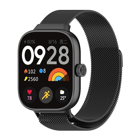 Microsonic Xiaomi Redmi Watch 4 Milanese Loop Kordon Siyah 2