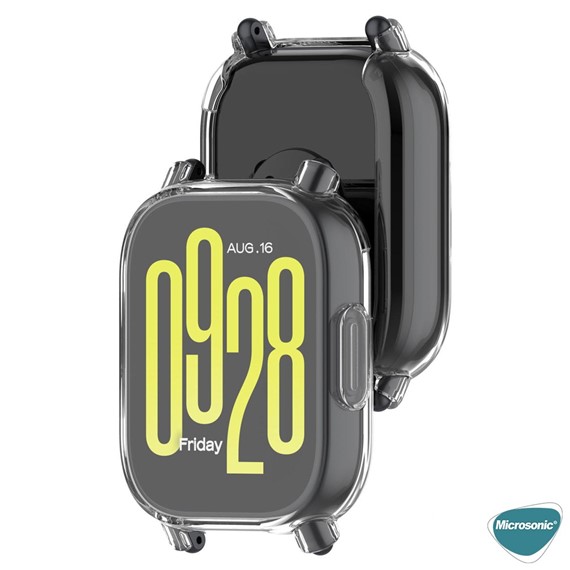 Microsonic Xiaomi Redmi Watch 5 Lite Kılıf 360 Full Round Soft Silicone Şeffaf 2