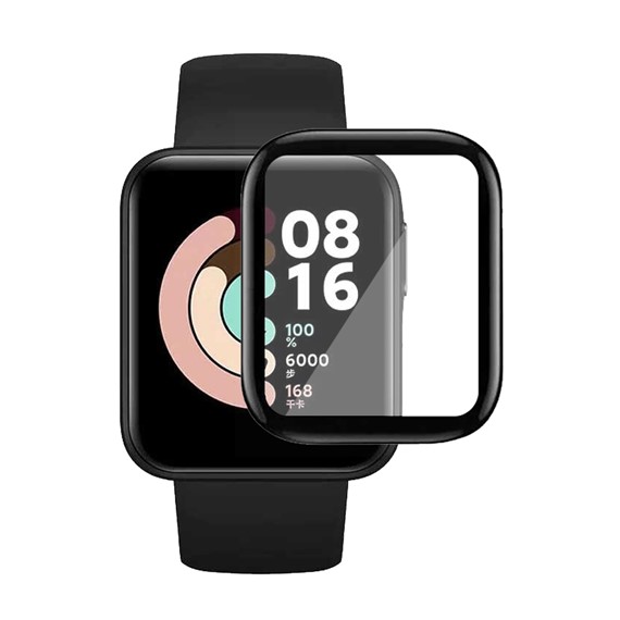 Microsonic Xiaomi Redmi Watch Tam Kaplayan Temperli Cam Full Ekran Koruyucu Siyah 1