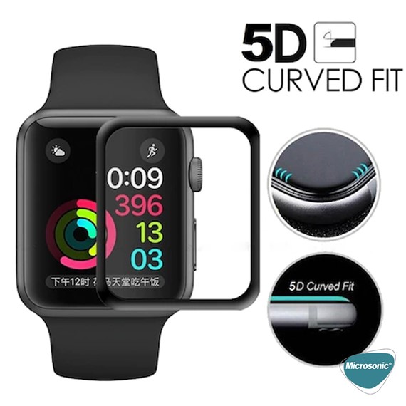 Microsonic Xiaomi Redmi Watch 3 Active Tam Kaplayan Temperli Cam Full Ekran Koruyucu Siyah 5
