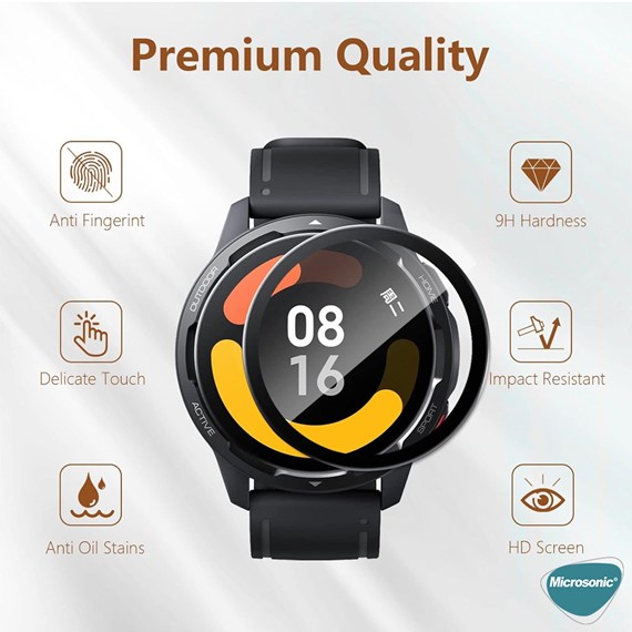 Microsonic Xiaomi Watch 2 Pro Tam Kaplayan Nano Cam Ekran Koruyucu Siyah 4