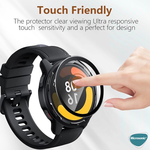 Microsonic Xiaomi Watch 2 Pro Tam Kaplayan Nano Cam Ekran Koruyucu Siyah 5