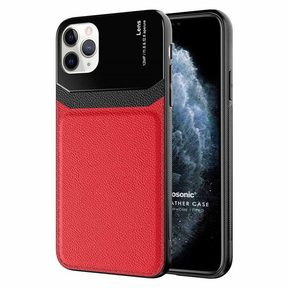 Microsonic Apple iPhone 11 Pro Kılıf Uniq Leather Kırmızı 1