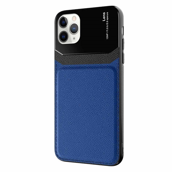 Microsonic Apple iPhone 11 Pro Kılıf Uniq Leather Lacivert 2