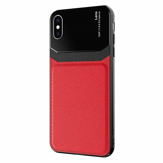 Microsonic Apple iPhone X Kılıf Uniq Leather Kırmızı 2