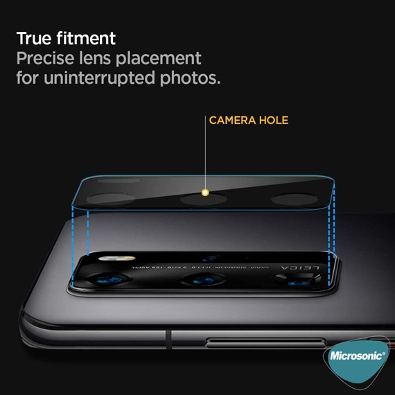 Microsonic Huawei P40 Pro Kamera Lens Koruma Camı V2 Siyah 3