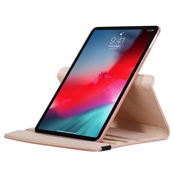 Microsonic Apple iPad Pro 12 9 2018 A1876-A2014-A1895-A1983 Kılıf 360 Dönerli Stand Deri Pembe 3