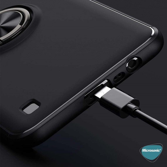 Microsonic Realme C21 Kılıf Kickstand Ring Holder Kırmızı 3